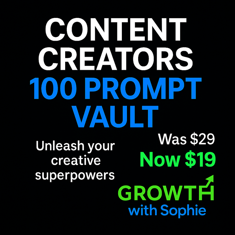 Content Creator Vault 100 — Proven Prompts & Templates for Viral Growth | Growth With Sophie