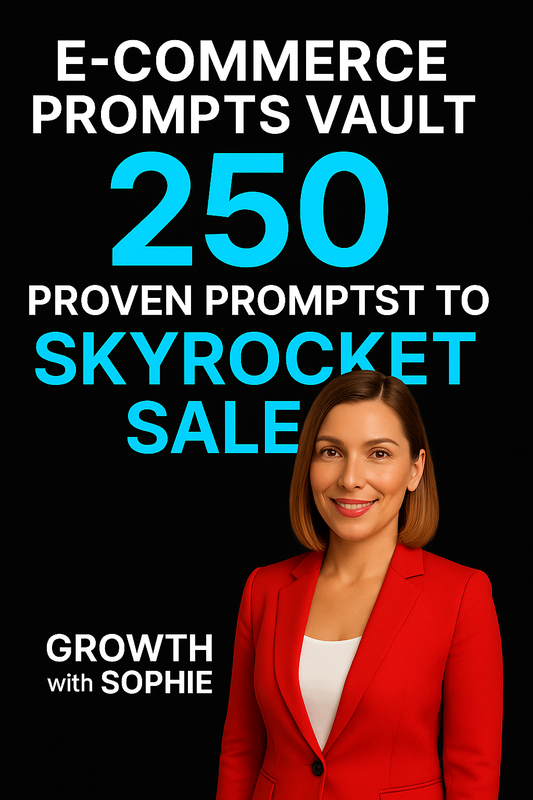 E-Commerce Vault 250 — Proven AI Prompts to Skyrocket Sales | Growth With Sophie